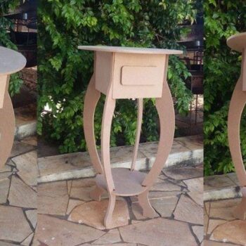 Intra απο ξύλο plywood 3mm-4mm πάχος - Τραπέζι φωτιστικό με στρογγυλό τέλος Τραπέζι με συρτάρι Δίασταση 30x30 cm Intraeaxys-lopq2gk7 - Image 1