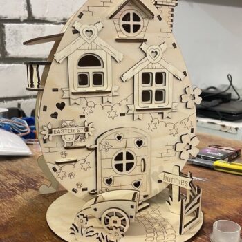 Intra απο ξύλο plywood 3mm-4mm πάχος - Πασχαλινή διακόσμηση αβγόσπιτου Δίασταση 30x30 cm Intraeaxys-eo0q4g51 - Image 1