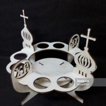 Intra απο ξύλο plywood 3mm-4mm πάχος - Διακοσμητικό σταντ αυγών Δίασταση 30x30 cm Intraeaxys-qomm89po - Image 1