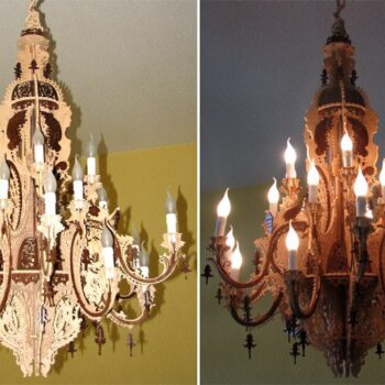 Intra απο ξύλο plywood 3mm-4mm πάχος - Sphinxes Chandelier Scroll Saw Pattern Fretwork Αρχείο PDF Δίασταση 30x30 cm Intraeaxys-qomlqk13 - Image 1