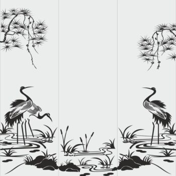 Intra απο ξύλο plywood 3mm-4mm πάχος - Συρόμενη 3θυρη ντουλάπα αμμοβολής design τοπίο Δίασταση 30x30 cm Intraeaxys-6o3edj1n - Image 1