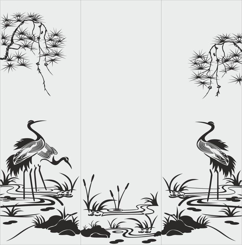 Intra απο ξύλο plywood 3mm-4mm πάχος - Συρόμενη 3θυρη ντουλάπα αμμοβολής design τοπίο Δίασταση 30x30 cm Intraeaxys-6o3edj1n