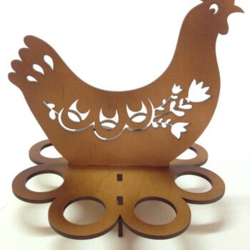 Intra απο ξύλο plywood 3mm-4mm πάχος - Πασχαλινό Δίσκο Αυγών Κοτόπουλο σταντ Δίασταση 30x30 cm Intraeaxys-078yp94o - Image 1