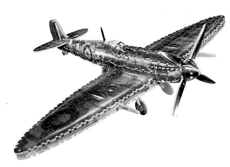Intra απο ξύλο plywood 3mm-4mm πάχος - Αρχείο PDF Supermarine Spitfire 3D Puzzle Δίασταση 30x30 cm Intraeaxys-67w5x372