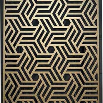 Intra απο ξύλο plywood 3mm-4mm πάχος - Διάνυσμα μοτίβο σχεδίασης Jali Δίασταση 30x30 cm Intraeaxys-joepn616 - Image 1