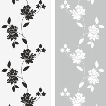 Intra απο ξύλο plywood 3mm-4mm πάχος - Λουλούδια γυαλί αυτοκόλλητα διάνυσμα Δίασταση 30x30 cm Intraeaxys-voq6pe72 - Image 1