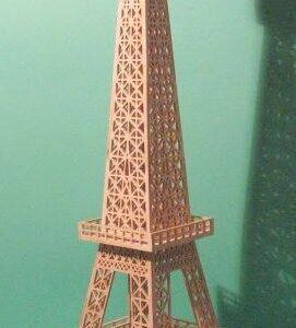 Intra απο ξύλο plywood 3mm-4mm πάχος - Πύργος του Άιφελ dxf Δίασταση 30x30 cm Intraeaxys-kqomnr73