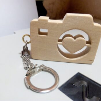 Intra απο ξύλο plywood 3mm-4mm πάχος - Αρχείο PDF Keychain κάμερας καρδιάς Δίασταση 5x5 cm Intraeaxys-eo2grl18 - Image 1