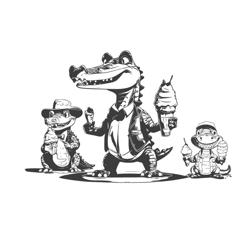 Intra απο ξύλο plywood 3mm-4mm πάχος - Laser Engrave Crocodile Black White Δίασταση 30x30 cm Intraeaxys-91jd3x81