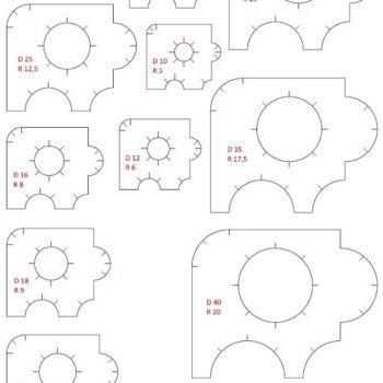 Intra απο ξύλο plywood 3mm-4mm πάχος - Στένσιλ κοπής κύκλου και γωνίας με ακτίνα Δίασταση 30x30 cm Intraeaxys-yon04zk7 - Image 1