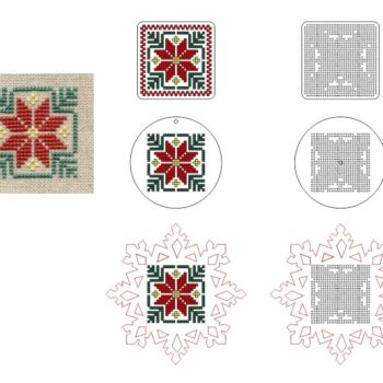 Intra απο ξύλο plywood 3mm-4mm πάχος - Ξύλινη Σταυροβελονιά Κέντημα Κενά Snowflake Circle Τετράγωνο Στολίδι Δίασταση 10x10 cm Intraeaxys-m1d6l9d7 - Image 1