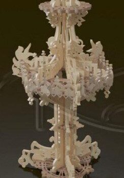 Intra απο ξύλο plywood 3mm-4mm πάχος - Vaza Kozyego Mokha Δίασταση 30x30 cm Intraeaxys-eo2gzm18 - Image 1