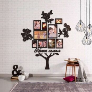 Intra απο ξύλο plywood 3mm-4mm πάχος - Κορνίζες Οικογενειακό Δέντρο Δίασταση 30x30 cm Intraeaxys-lopq5n37 - Image 1