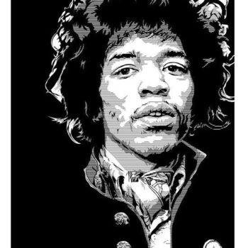 Intra απο ξύλο plywood 3mm-4mm πάχος - Χαράξτε την τέχνη τοίχου Jimi Hendrix Δίασταση 30x30 cm Intraeaxys-e1gk2xyo - Image 1