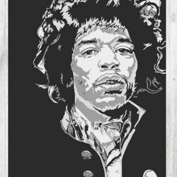 Intra απο ξύλο plywood 3mm-4mm πάχος - Χαράξτε την τέχνη τοίχου Jimi Hendrix Δίασταση 30x30 cm Intraeaxys-e1gk2xyo - Image 3