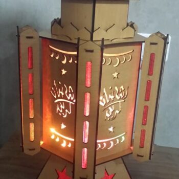 Intra απο ξύλο plywood 3mm-4mm πάχος - Ramadan Fanoos Mdf Ξύλινο Φανάρι Ραμαζάνι Δίασταση 30x30 cm Intraeaxys-ro6y4x67 - Image 1