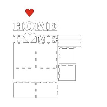 Intra απο ξύλο plywood 3mm-4mm πάχος - Κρεμάστρα κλειδιών με ράφι τοίχου και θήκη αλληλογραφίας Δίασταση 30x30 cm Intraeaxys-ro6y0d27 - Image 3