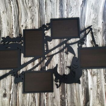 Intra απο ξύλο plywood 3mm-4mm πάχος - Κορνίζα Ψαράς Δίασταση 30x30 cm Intraeaxys-yon2gpor - Image 1