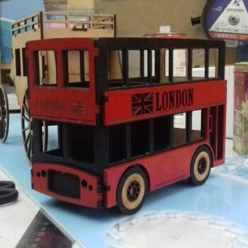 Intra απο ξύλο plywood 3mm-4mm πάχος - Λεωφορείο του Λονδίνου Δίασταση 30x30 cm Intraeaxys-r1z32wol - Image 1