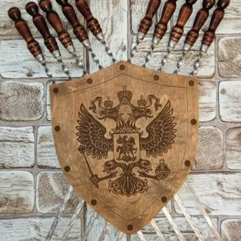 Intra απο ξύλο plywood 3mm-4mm πάχος - Σουβλάκια Μπάρμπεκιου Ράφι Αποθήκευσης Τοίχου Ξύλινη Ασπίδα Πλακέτα Δίασταση 30x30 cm Intraeaxys-075yp63o - Image 1