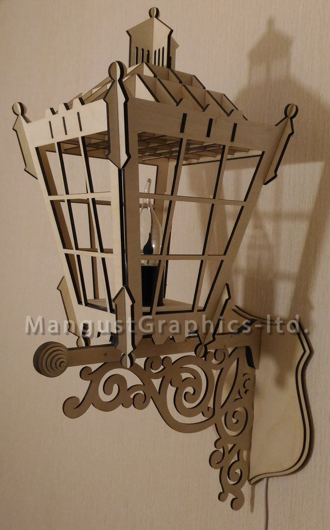 Intra απο ξύλο plywood 3mm-4mm πάχος - Λαμπτήρας Δίασταση 30x30 cm Intraeaxys-pokknjoj