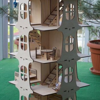 Intra απο ξύλο plywood 3mm-4mm πάχος - Дом 5ти этажный Αρχείο PDF lasercut-5mm Δίασταση 30x30 cm Intraeaxys-p7y006oq - Image 1