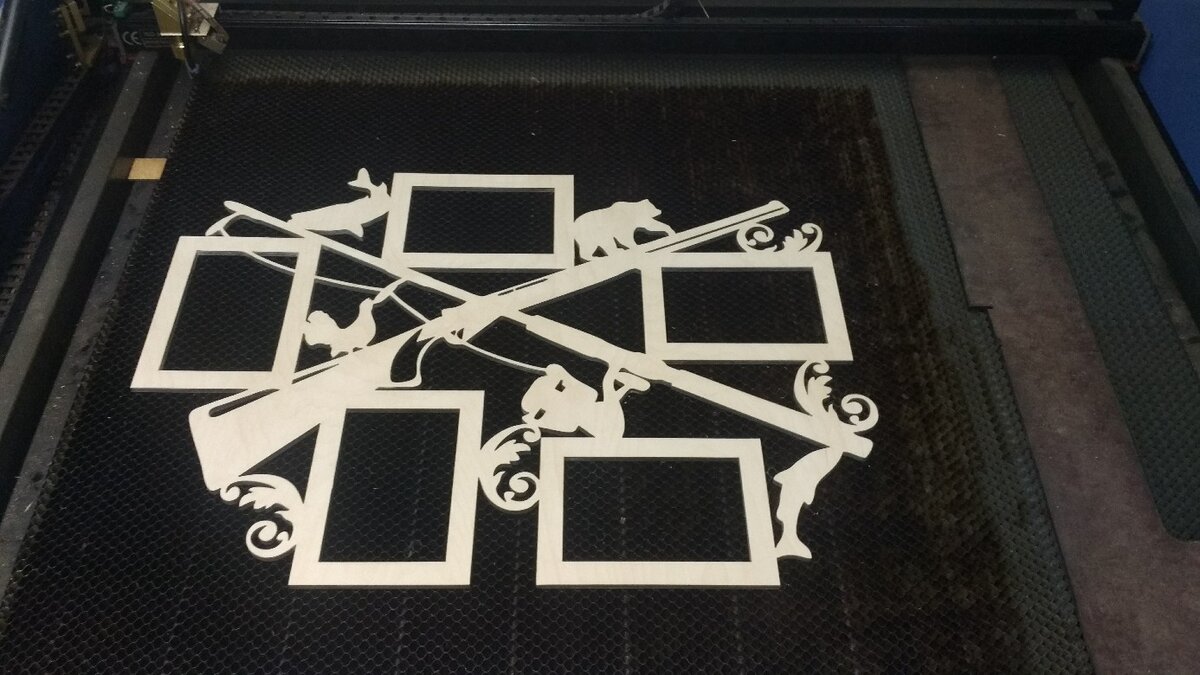 Intra απο ξύλο plywood 3mm-4mm πάχος - Κορνίζα Ψαράς Κυνηγετικό Κορνίζα 6mm Δίασταση 30x30 cm Intraeaxys-p7ymzj67