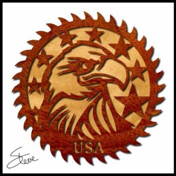 Intra απο ξύλο plywood 3mm-4mm πάχος - Patriotic Saw Blade Scroll Saw Pattern PDF Δίασταση 30x30 cm Intraeaxys-voq88eo2 - Image 1