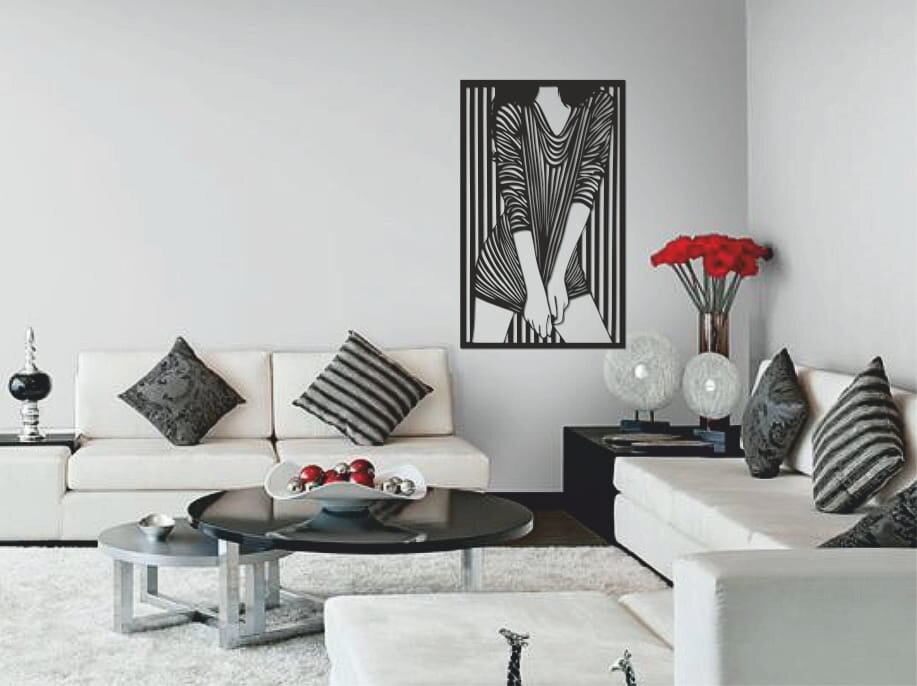 Intra απο ξύλο plywood 3mm-4mm πάχος - Γυναικεία Τέχνη Τοίχων Δίασταση 30x30 cm Intraeaxys-eo4q2y87