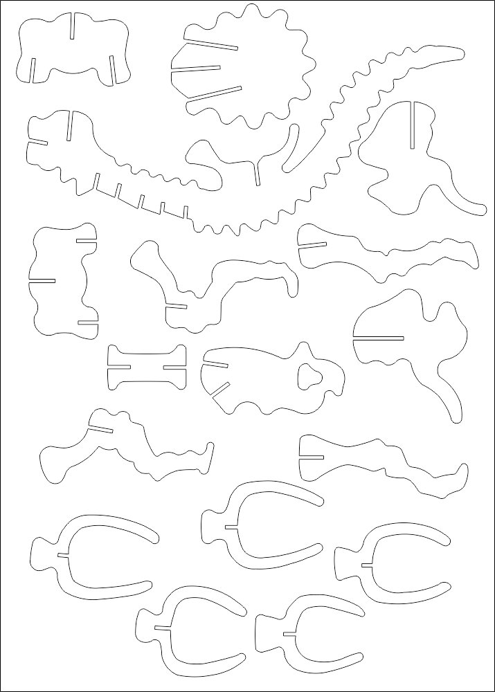 Intra απο ξύλο plywood 3mm-4mm πάχος - Brontosaurus 3mm Δίασταση 30x30 cm Intraeaxys-joen58o6