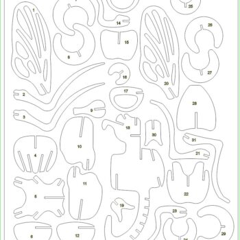 Intra απο ξύλο plywood 3mm-4mm πάχος - 3D Fly Δίασταση 30x30 cm Intraeaxys-e1gzqxol - Image 1