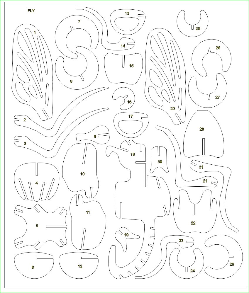 Intra απο ξύλο plywood 3mm-4mm πάχος - 3D Fly Δίασταση 30x30 cm Intraeaxys-e1gzqxol