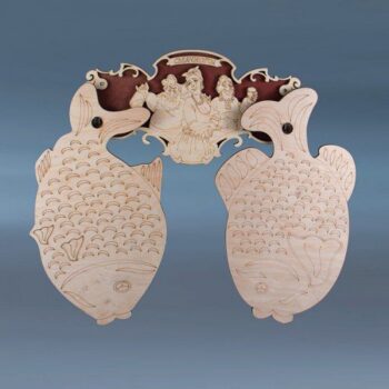 Intra απο ξύλο plywood 3mm-4mm πάχος - доска рыба 2 Δίασταση 30x30 cm Intraeaxys-eo28g6o8 - Image 1