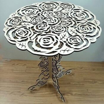 Intra απο ξύλο plywood 3mm-4mm πάχος - Διακοσμητικό Floral Τραπέζι Δίασταση 30x30 cm Intraeaxys-eo20n467 - Image 1