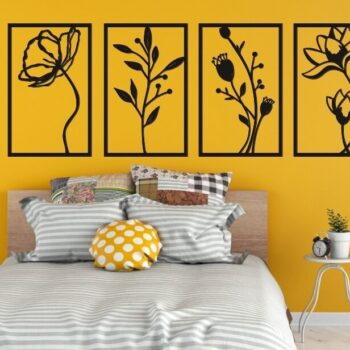 Intra απο ξύλο plywood 3mm-4mm πάχος - Διακόσμηση τοίχου με λουλούδια Δίασταση 30x30 cm Intraeaxys-voq2xzdo - Image 1