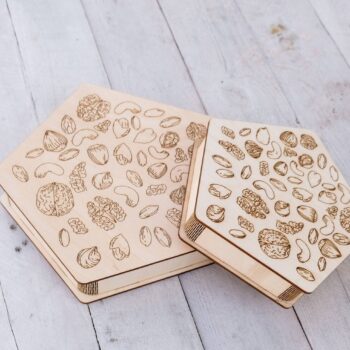 Intra απο ξύλο plywood 3mm-4mm πάχος - Χαρακτική λέιζερ για ξηρούς καρπούς Ξύλινο κουτί δώρου Δίασταση 30x30 cm Intraeaxys-pok3rz97 - Image 1