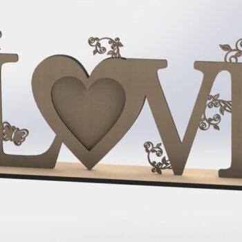 Intra απο ξύλο plywood 3mm-4mm πάχος - Love 3D Decoration Puzzle CNC σχέδια Δίασταση 10x10 cm Intraeaxys-6o3d037n - Image 1
