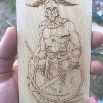 Intra απο ξύλο plywood 3mm-4mm πάχος - Χάραξη με λέιζερ Spartan Warrior Δίασταση 30x30 cm Intraeaxys-eo208p47 - Image 1