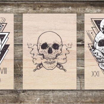 Intra απο ξύλο plywood 3mm-4mm πάχος - Χαρακτική με λέιζερ Skull Art Δίασταση 30x30 cm Intraeaxys-p7ymz257 - Image 1