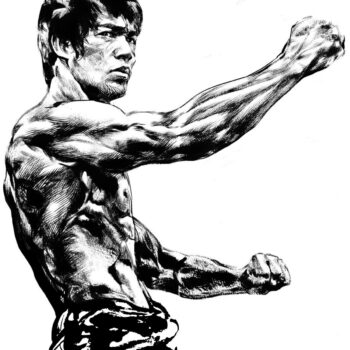 Intra απο ξύλο plywood 3mm-4mm πάχος - Διάνυσμα Bruce Lee για χάραξη με λέιζερ Δίασταση 30x30 cm Intraeaxys-51rrvld1 - Image 1