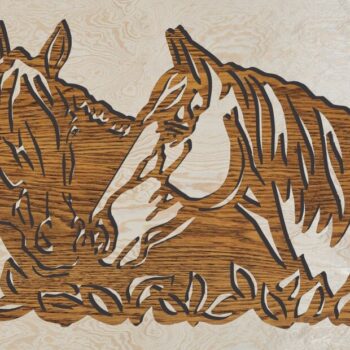 Intra απο ξύλο plywood 3mm-4mm πάχος - Πρότυπο χαρακτικής λέιζερ τέχνης τοίχου αλόγων Δίασταση 30x30 cm Intraeaxys-d1lvdkyo - Image 1