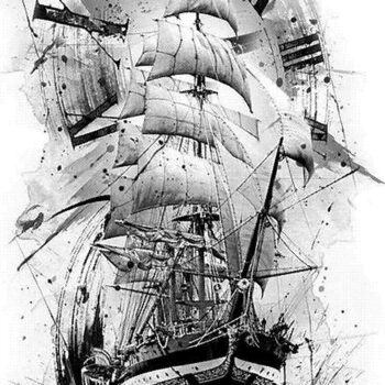 Intra απο ξύλο plywood 3mm-4mm πάχος - Ship Abstract Art Digitize Drawing for Laser Engraving File BMP Δίασταση 30x30 cm Intraeaxys-yon0x227 - Image 1