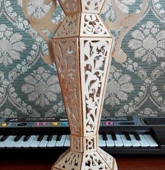 Intra απο ξύλο plywood 3mm-4mm πάχος - Βάζα από κόντρα πλακέ 3D σχέδια CNC Δίασταση 30x30 cm Intraeaxys-eo4r081j - Image 1