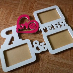 Intra απο ξύλο plywood 3mm-4mm πάχος - Κορνίζα σ 'αγαπώ Δίασταση 30x30 cm Intraeaxys-yon34k7r