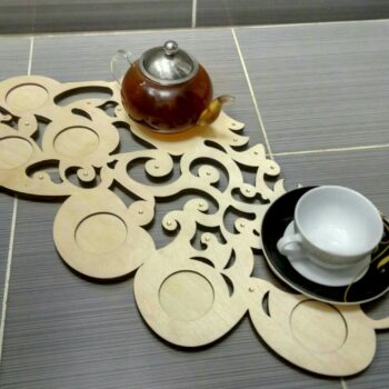 Intra απο ξύλο plywood 3mm-4mm πάχος - Ξύλινος Διακοσμητικός Δίσκος Τσαγιού Δίασταση 30x30 cm Intraeaxys-p7ymz5p7 - Image 1