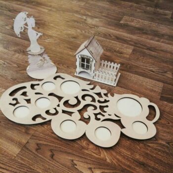 Intra απο ξύλο plywood 3mm-4mm πάχος - Ξύλινος Διακοσμητικός Δίσκος Τσαγιού Δίασταση 30x30 cm Intraeaxys-p7ymz5p7 - Image 3