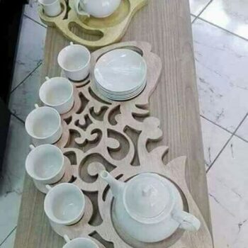 Intra απο ξύλο plywood 3mm-4mm πάχος - Ξύλινος Διακοσμητικός Δίσκος Τσαγιού Δίασταση 30x30 cm Intraeaxys-p7ymz5p7 - Image 4