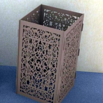 Intra απο ξύλο plywood 3mm-4mm πάχος - Ψηλό τετράγωνο βάζο Διακοσμητικό βάζο με λουλούδια Δίασταση 30x30 cm Intraeaxys-6o3yz537 - Image 1