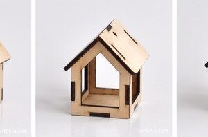 Intra απο ξύλο plywood 3mm-4mm πάχος - Μικρό σπίτι τρισδιάστατο παζλ Δίασταση 40x50 cm Intraeaxys-51rnjm76