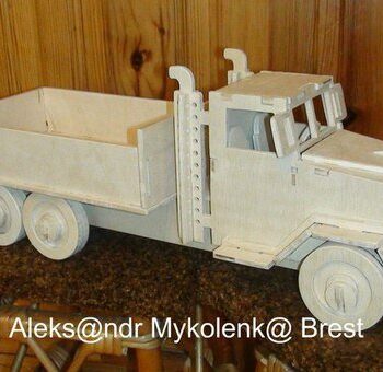 Intra απο ξύλο plywood 3mm-4mm πάχος - Truck 3D Puzzle Δίασταση 30x30 cm Intraeaxys-eo23p378 - Image 1
